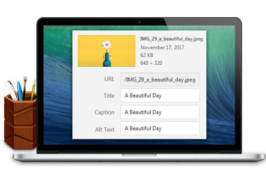 Image Attributes Pro will help you generate this alt text. Great for SEO!